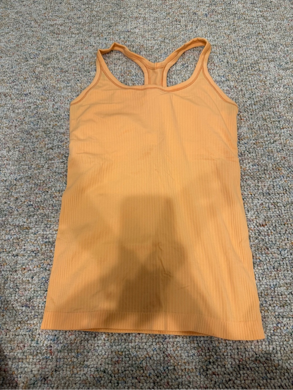 lululemon athletica Peach/Orange Ribbed Racerback Tank Top
